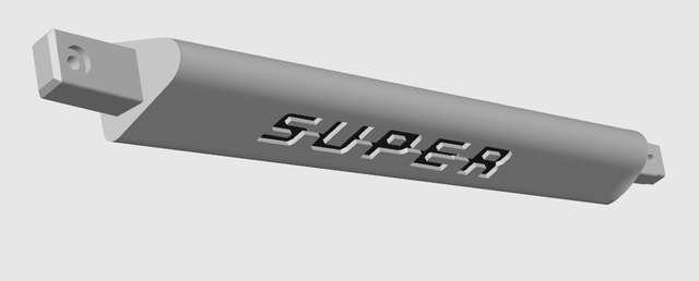 Branche Custom Logo SUPER gris, pour volant 3b en 50cm, Lot de 3.