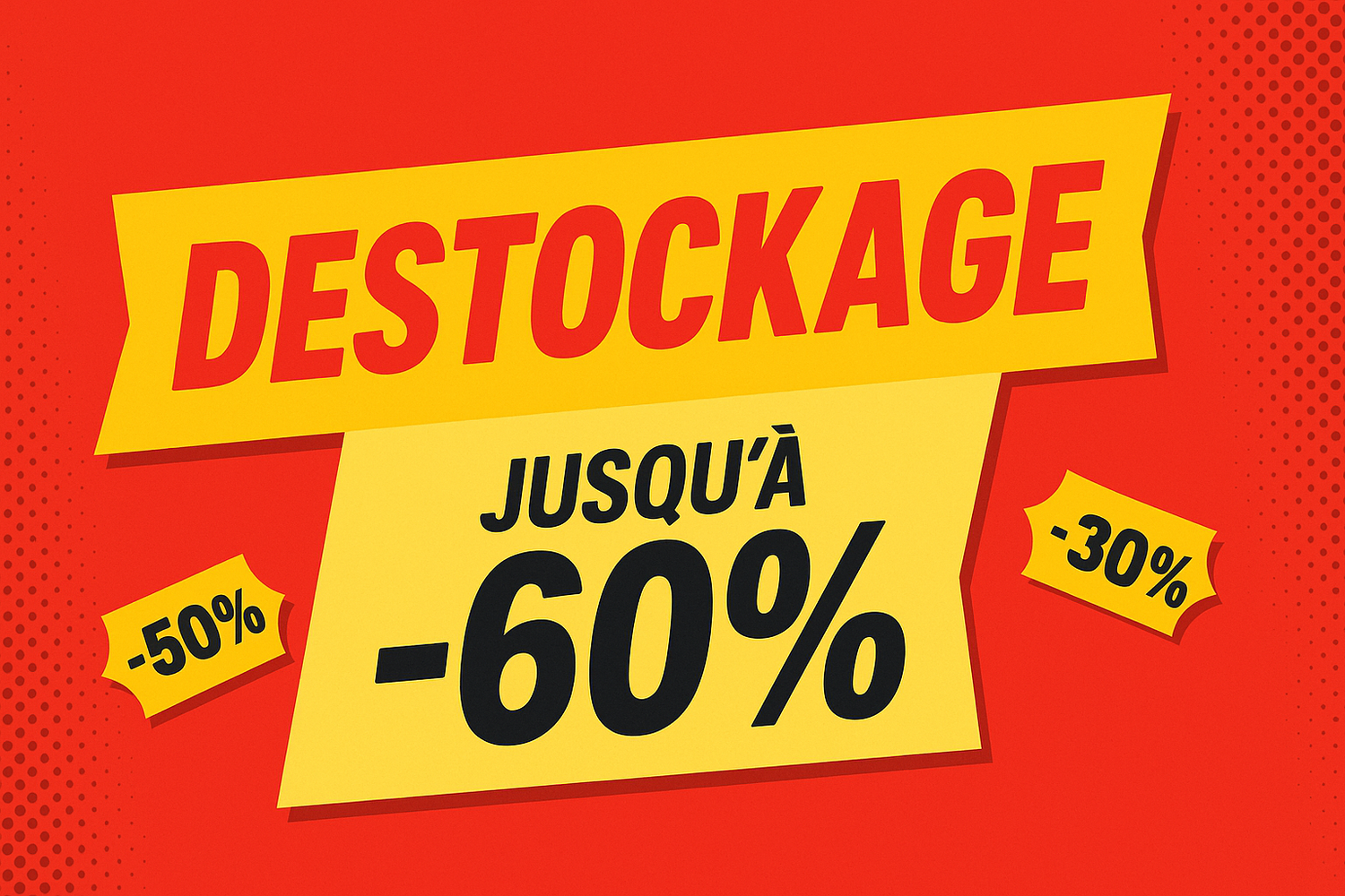 Déstockages jusqu'à -60%