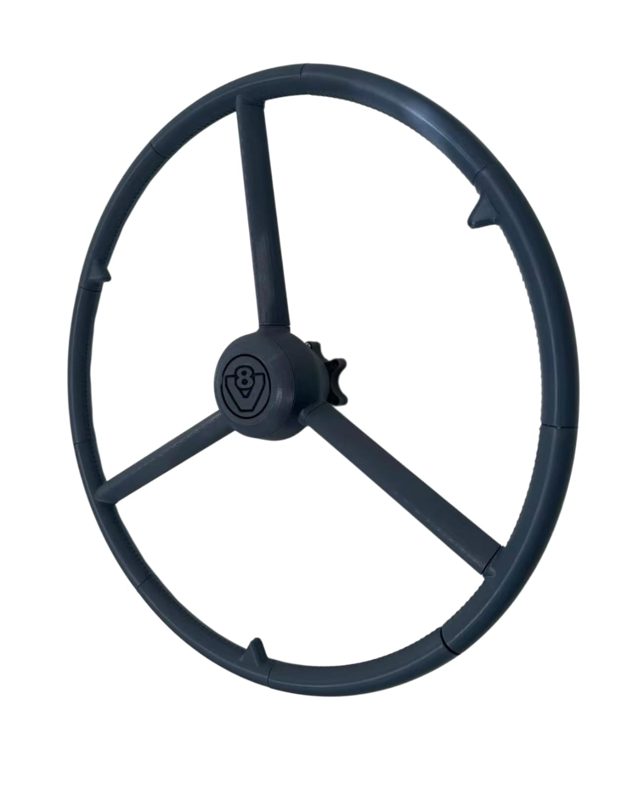 Volant 3 branche 53 GRIS, logo V8, Volant de simulation camion, Logitech, thrustmaster