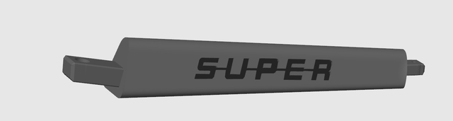 Branche Custom Logo SUPER gris, pour volant 3b en 50cm, Lot de 3.