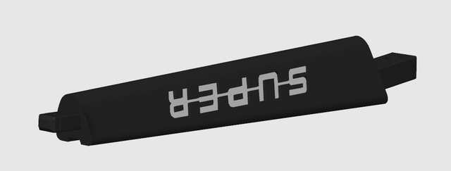 Branche Custom Logo SUPER gris, pour volant 3b en 50cm, Lot de 3.