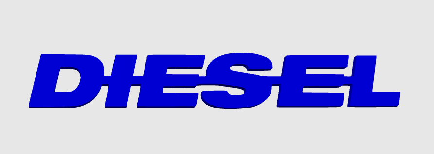 DIESEL – Logo et décorations robustes pour setup gaming, bureau et camions. Design puissant et durable pour affirmer votre univers