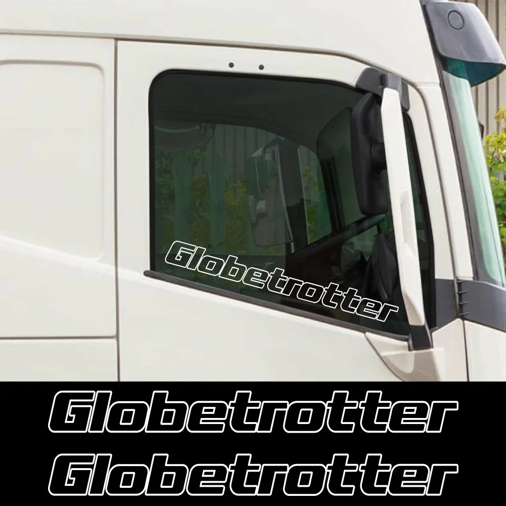 Creative GLOBETROTTER Pattern Car Windows Trim Stickers Stylish Vinyl Film Decals For Volvo FH Auto Tuning Accessories Car Decor