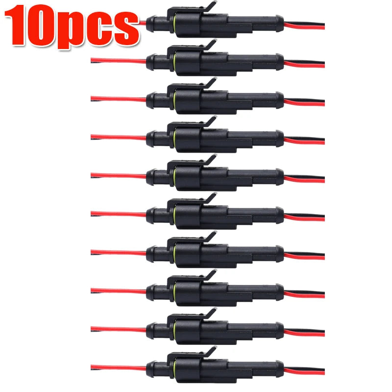 Waterproof Kit 2-Pin Electrical Connector Male/Female Terminal Plugs and Sockets for Auto Marine Truck Wiring Installation Parts