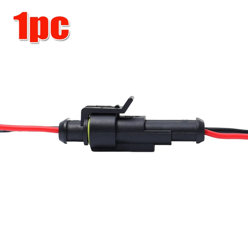 Waterproof Kit 2-Pin Electrical Connector Male/Female Terminal Plugs and Sockets for Auto Marine Truck Wiring Installation Parts