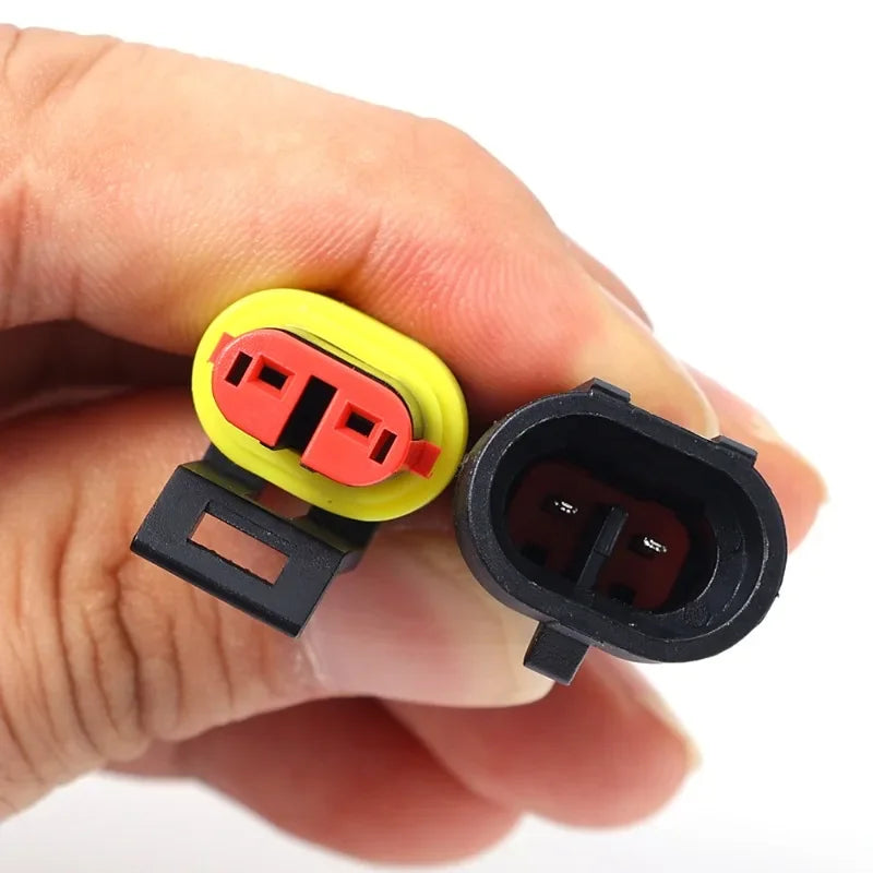 Waterproof Kit 2-Pin Electrical Connector Male/Female Terminal Plugs and Sockets for Auto Marine Truck Wiring Installation Parts
