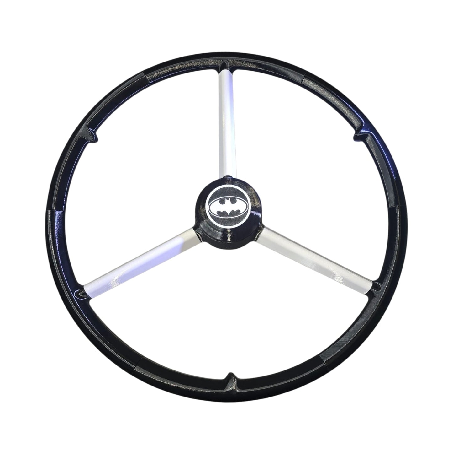 Volant 50 cm Noir et Branches blanc, Batman, Volant de simulation camion, décoration camion