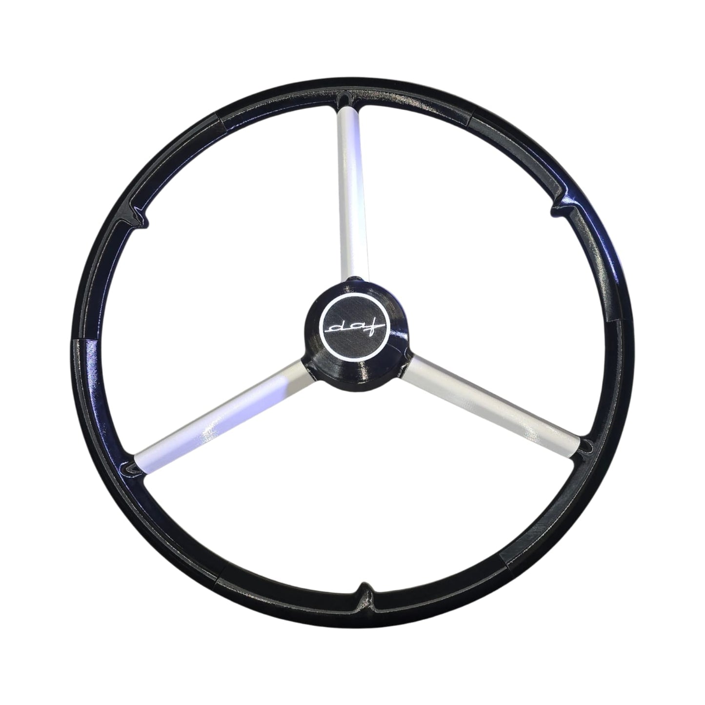 Volant 50 cm Noir et Branches blanc, DAF DAF, Volant de simulation camion, décoration camion