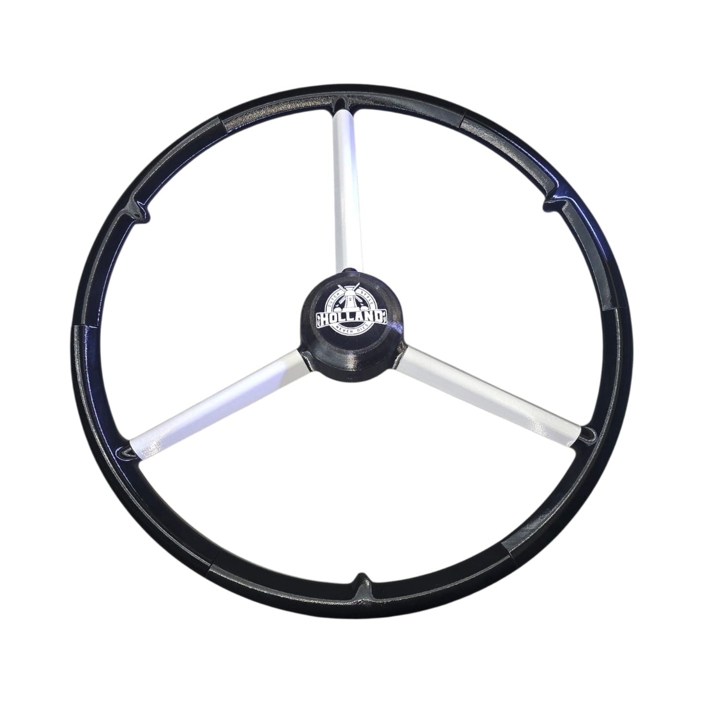 Volant 50 cm Noir et Branches blanc, Holland, Volant de simulation camion, décoration camion, custom