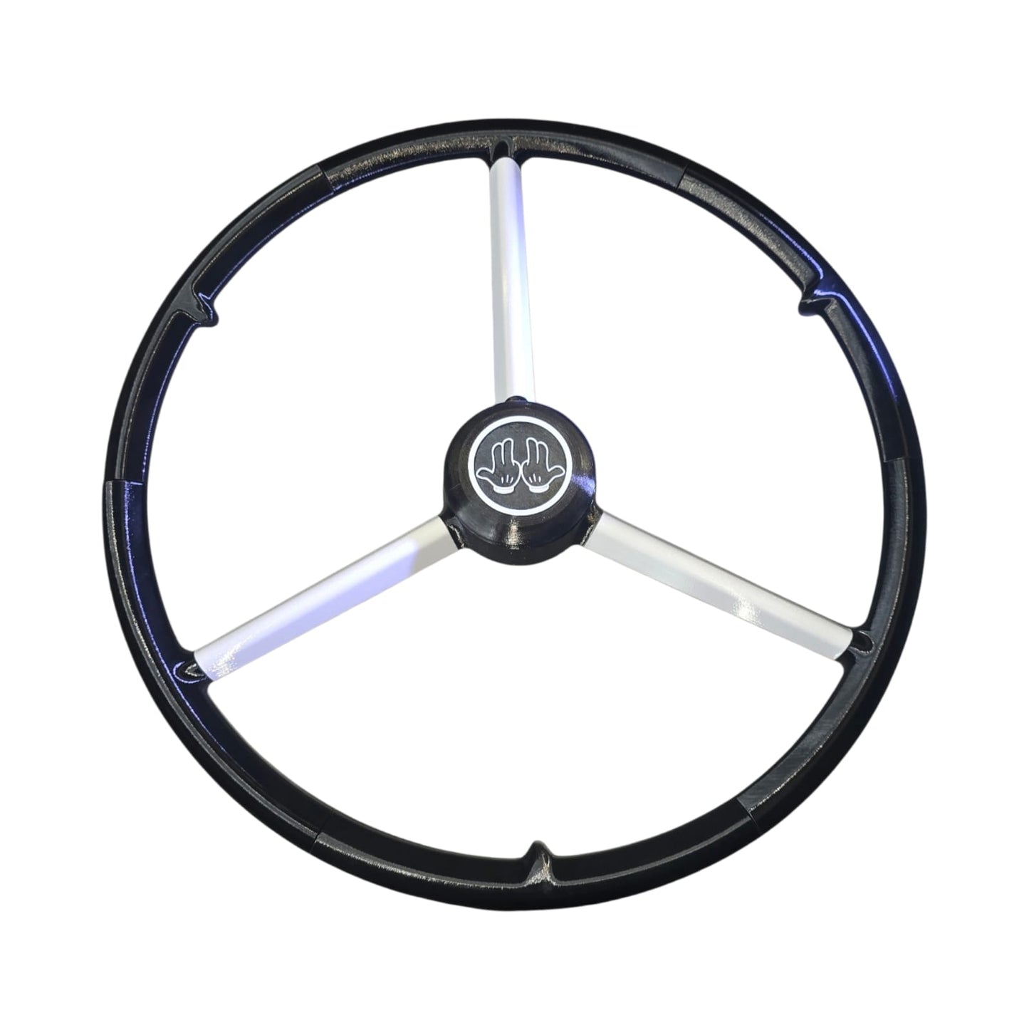 Volant 50 cm Noir et Branches blanc, Jul, Volant de simulation camion, décoration camion, custom