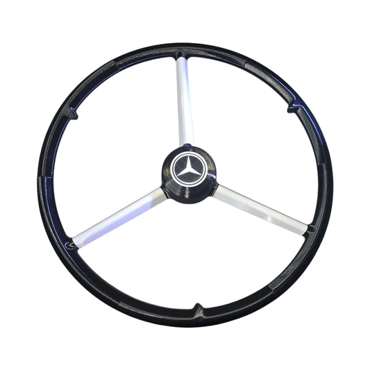 Volant 50 cm Noir et Branches blanc, Volant de simulation camion, décoration camion, custom