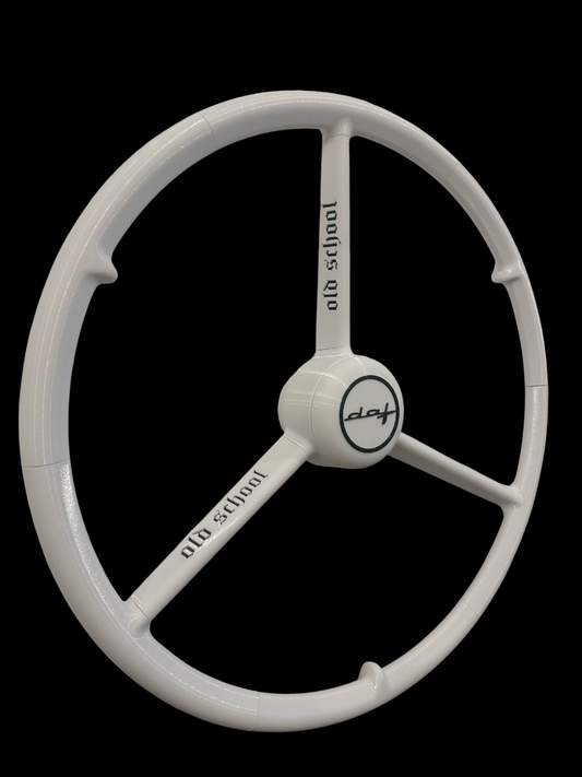 Volant Blanc Logo DAF brnche old shcool ecritureNoirs 50 cm