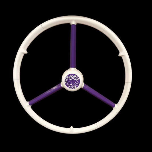 Volant Bicolorie Blanc violet Logo nude bus club