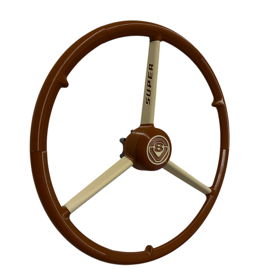 volant trois branche marron beige écriture super