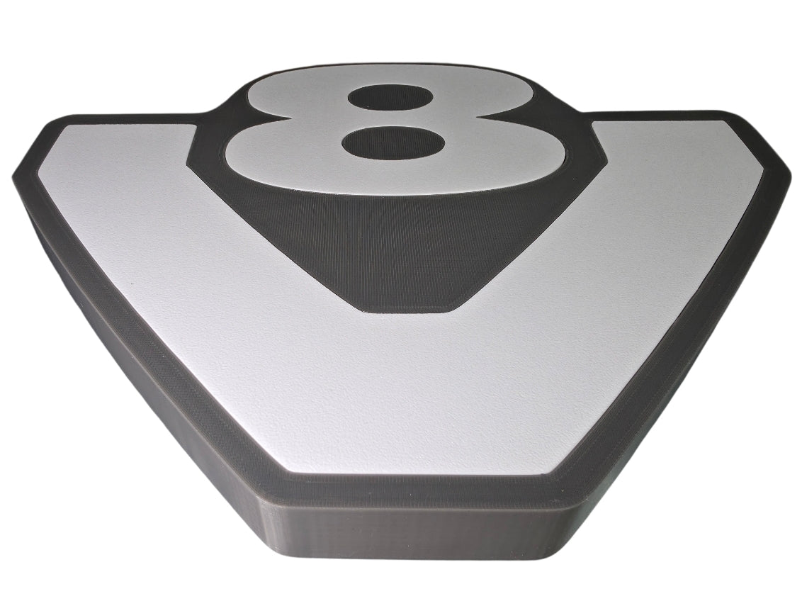 Logo V8 gris & blanc – Déco personnalisée pour camion, simulateur et garage