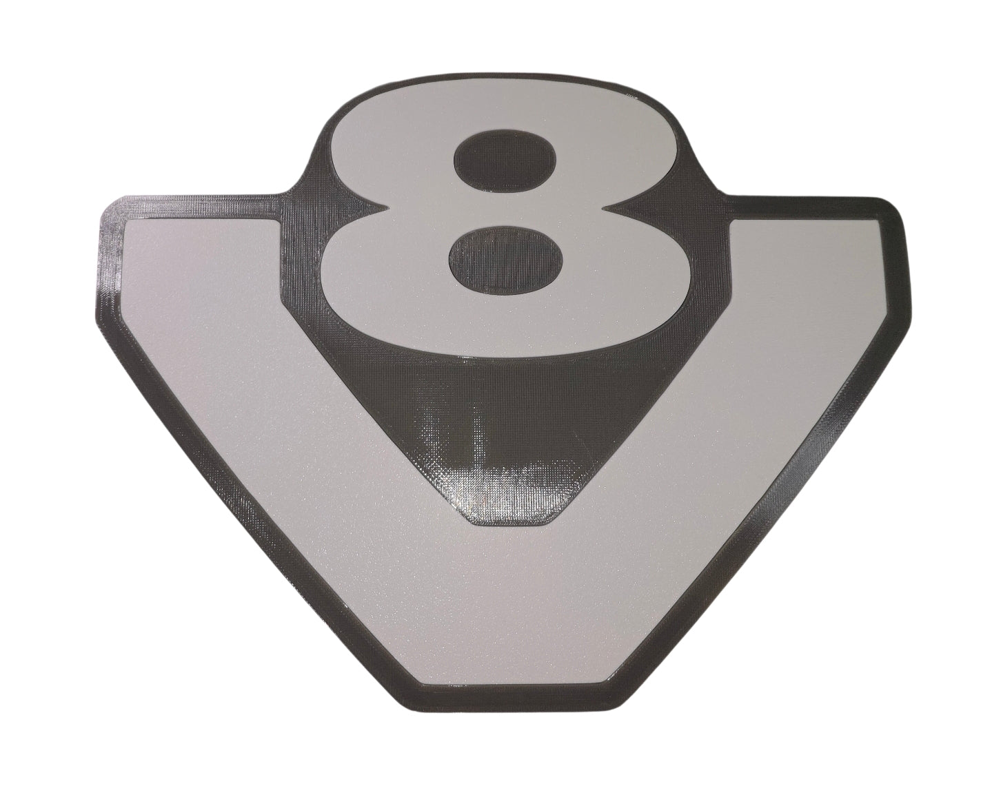 Logo V8 gris & blanc – Déco personnalisée pour camion, simulateur et garage